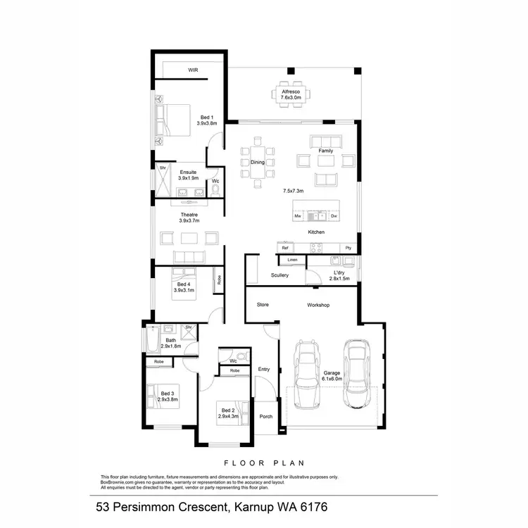 Floorplan of Homely house listing, 53 Persimmon Crescent, Karnup WA 6176