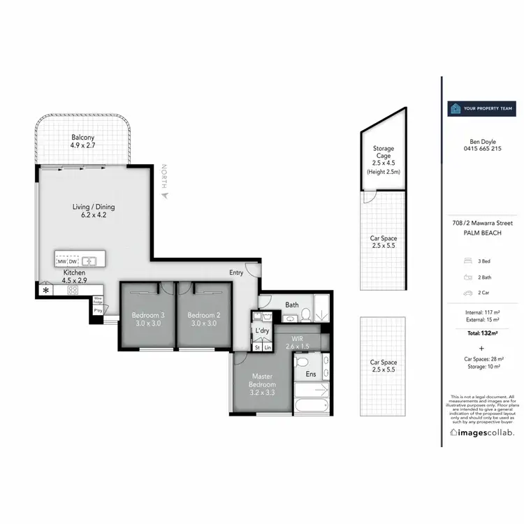 Floorplan of Homely apartment listing, 708/2 MAWARRA Street, Palm Beach QLD 4221