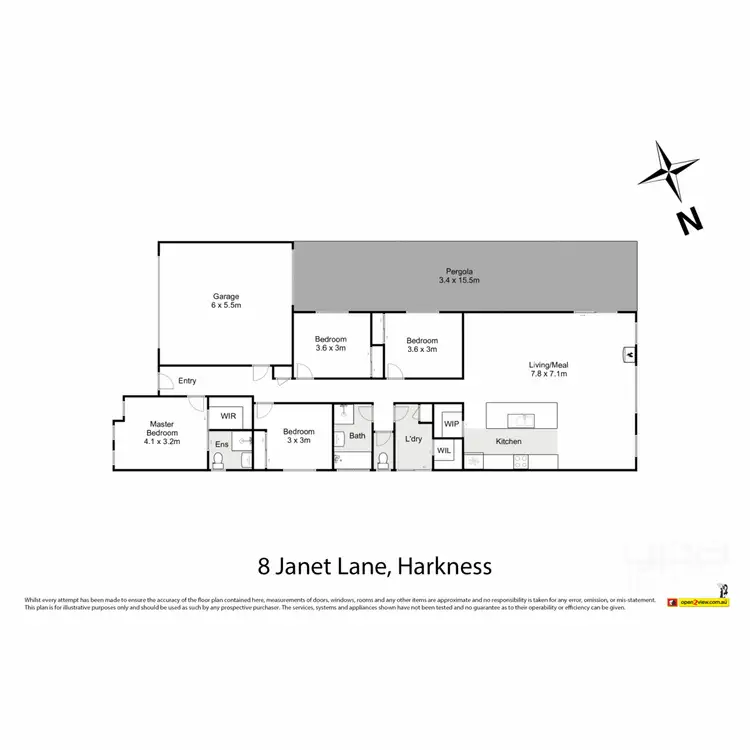 Floorplan of Homely house listing, 8 Janet Lane, Harkness VIC 3337