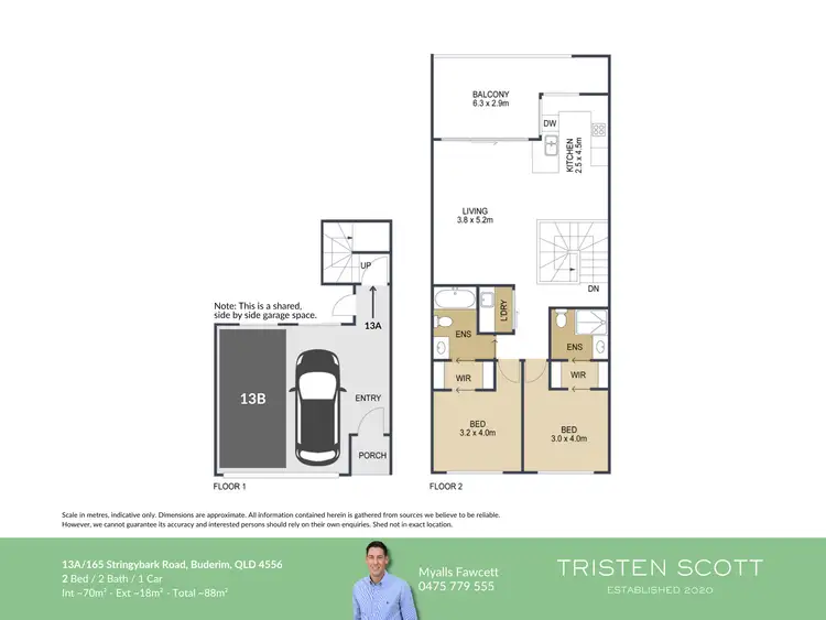 Floorplan of Homely semi-detached listing, 13A/165 Stringybark Road, Buderim QLD 4556