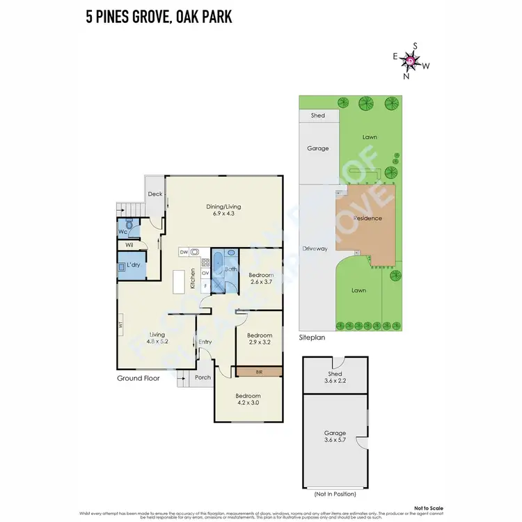 Floorplan of Homely house listing, 5 Pines Grove, Oak Park VIC 3046
