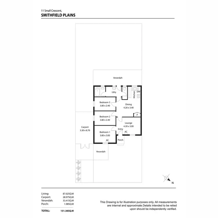 Floorplan of Homely house listing, 11 Small Crescent, Smithfield Plains SA 5114