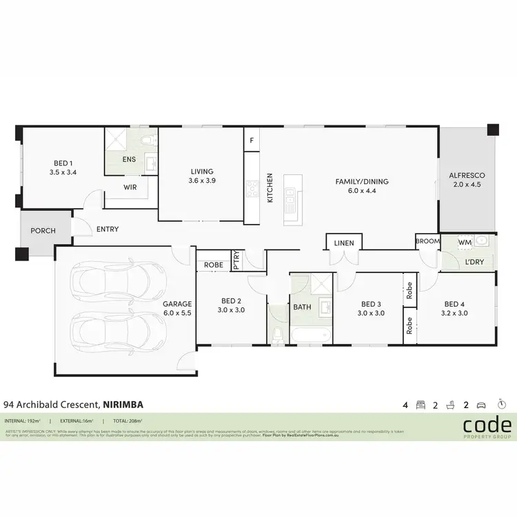 Floorplan of Homely house listing, 94 Archibald Crescent, Nirimba QLD 4551