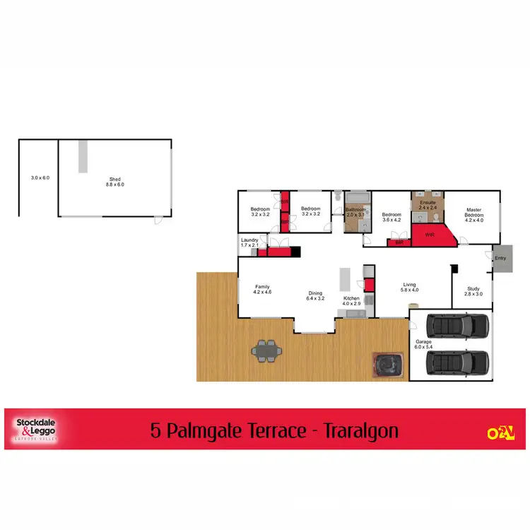 Floorplan of Homely house listing, 5 Palmgate Terrace, Traralgon VIC 3844