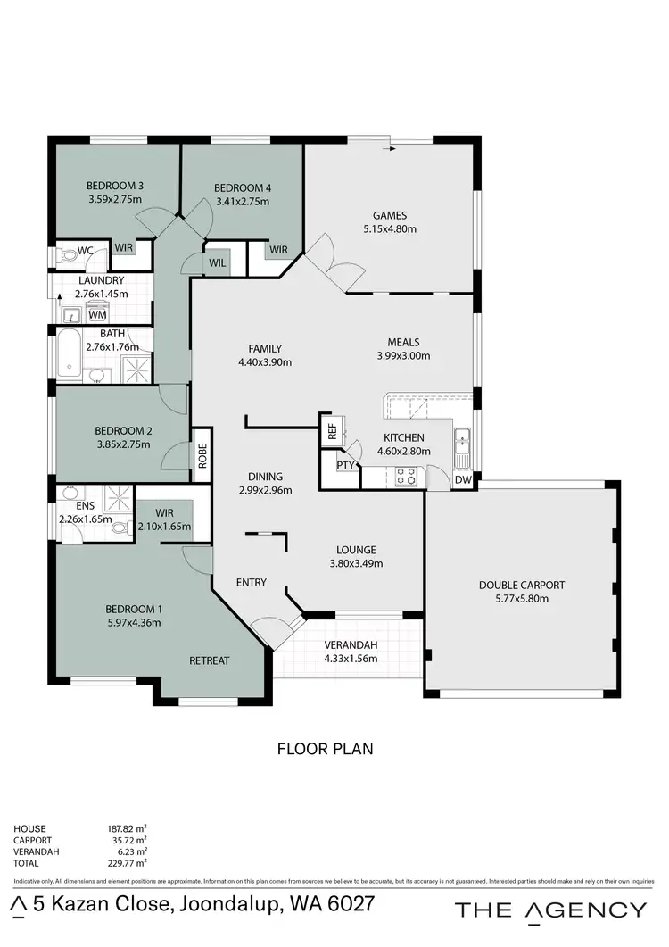 Floorplan of Homely house listing, 5 Kazan Close, Joondalup WA 6027