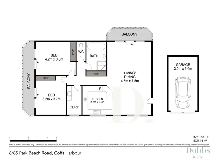 Floorplan of Homely unit listing, 8/85 Park Beach Road, Coffs Harbour NSW 2450