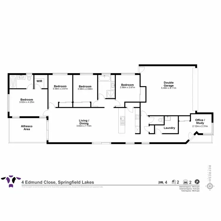 Floorplan of Homely house listing, 4 Edmund Close, Springfield Lakes QLD 4300