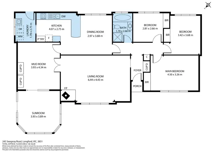 Floorplan of Homely rural property listing, 245 Seaspray Road, Longford VIC 3851