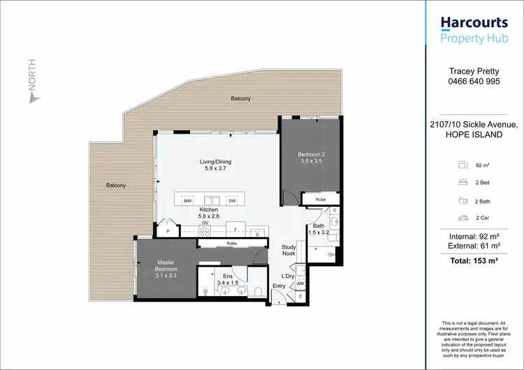 Floorplan of Homely unit listing, 2107/10 Sickle Avenue, Hope Island QLD 4212