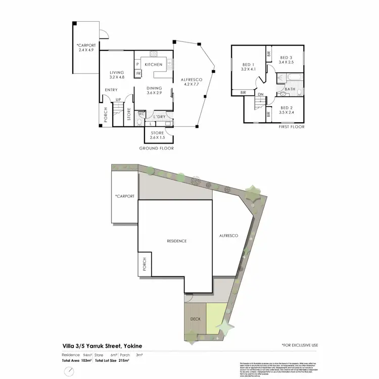 Floorplan of Homely townhouse listing, 3/5 Yarruk Street, Yokine WA 6060