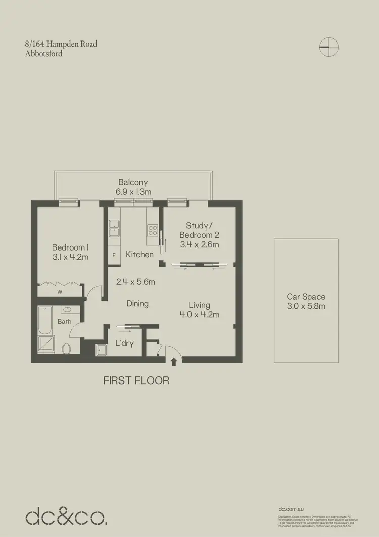 Floorplan of Homely apartment listing, 8/164 Hampden Road, Abbotsford NSW 2046
