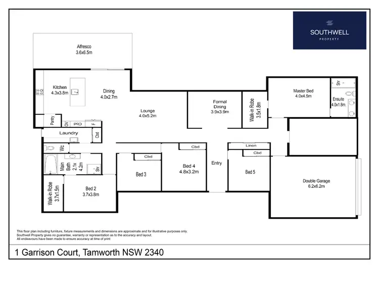 Floorplan of Homely house listing, 1 Garrison Court, Tamworth NSW 2340