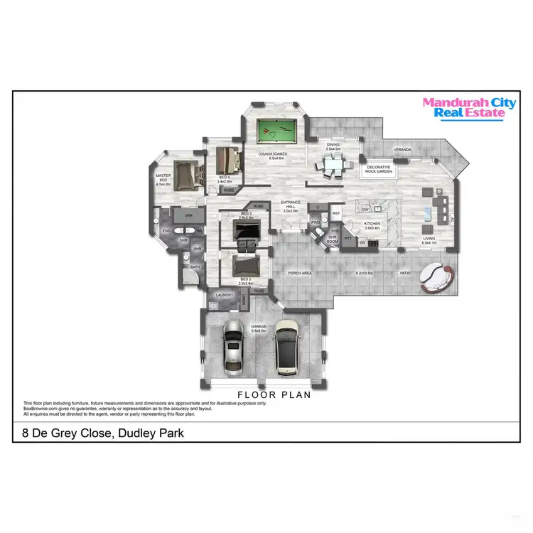 Floorplan of Homely house listing, 8 De Grey Close, Dudley Park WA 6210