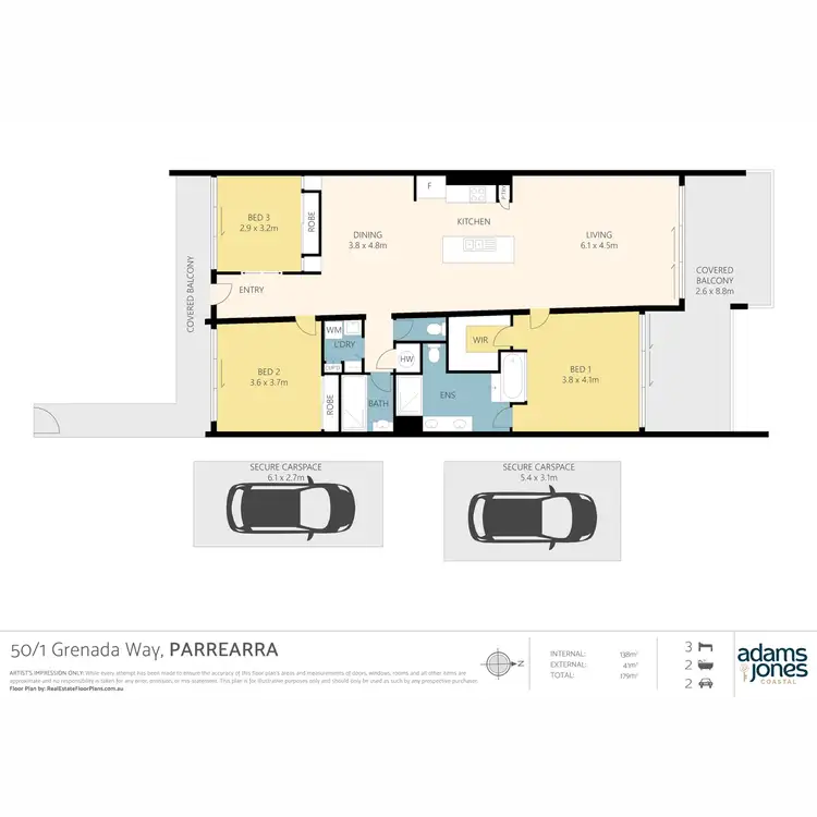 Floorplan of Homely apartment listing, 50/1 Grenada Way, Kawana Island QLD 4575