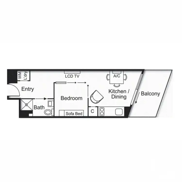 Floorplan of Homely apartment listing, 1604/243 Franklin Street, Melbourne VIC 3000