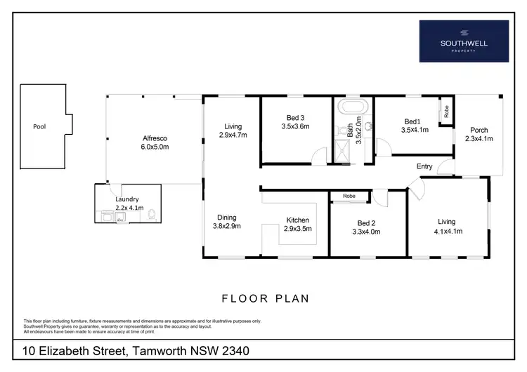 Floorplan of Homely house listing, 10 Elizabeth Street, Tamworth NSW 2340