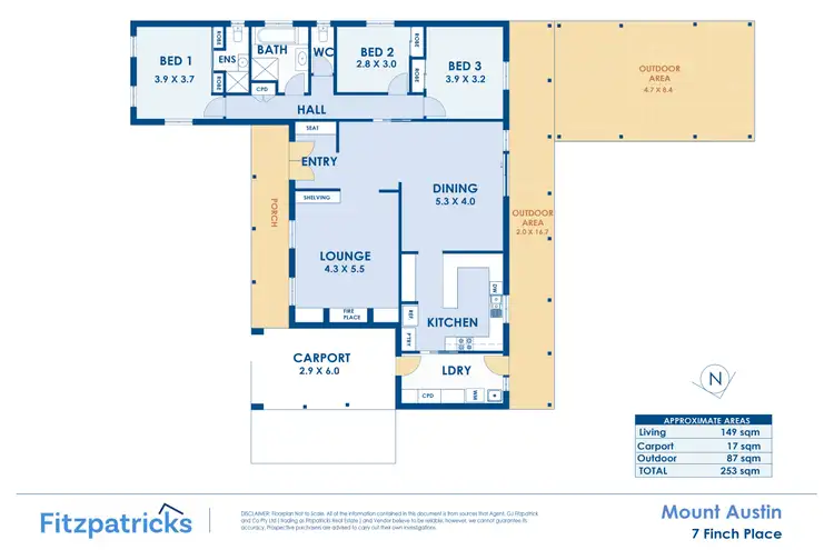Floorplan of Homely house listing, 7 Finch Place, Mount Austin NSW 2650