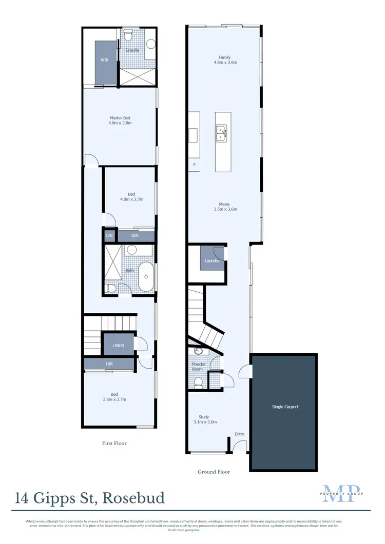 Floorplan of Homely townhouse listing, 14 Gipps Street, Rosebud VIC 3939