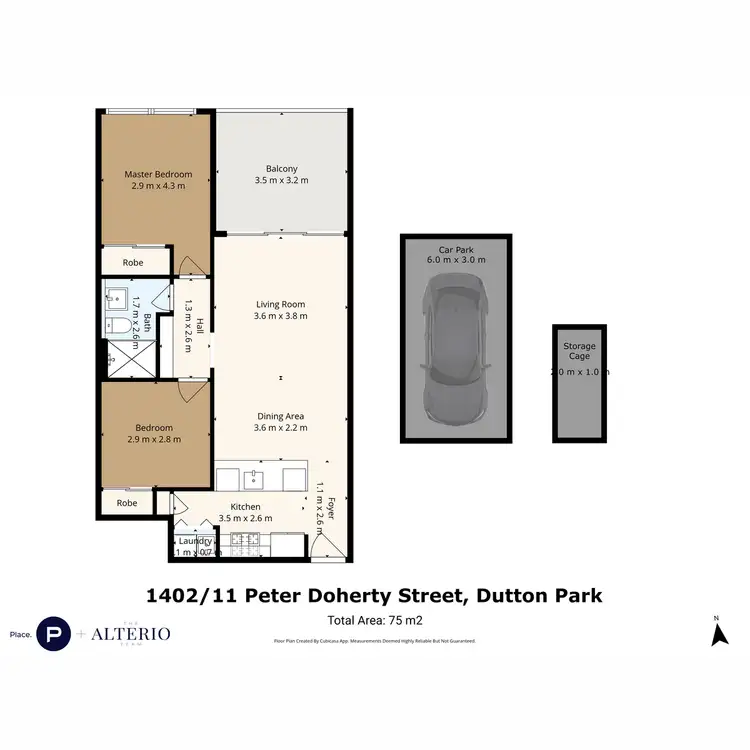 Floorplan of Homely unit listing, 1402/11 Peter Doherty Street, Dutton Park QLD 4102