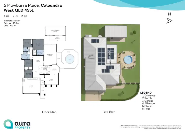 Floorplan of Homely house listing, 6 Mowburra Place, Caloundra West QLD 4551