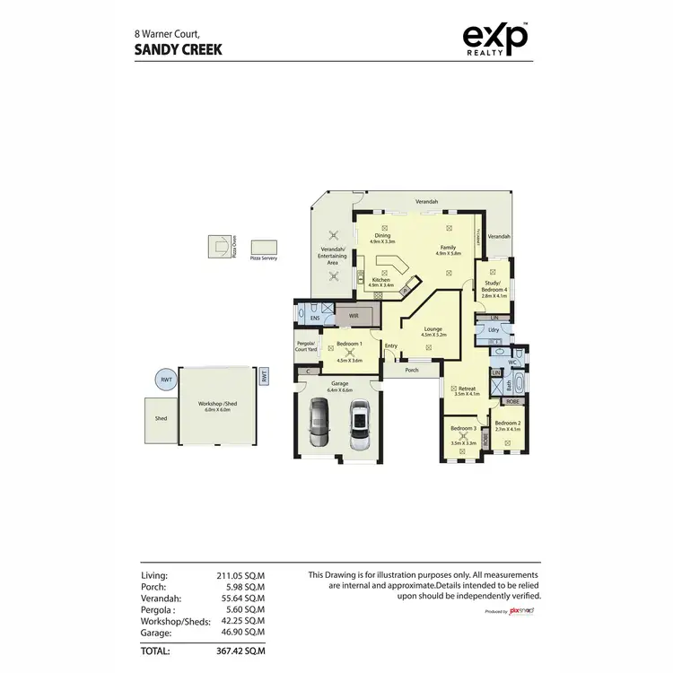 Floorplan of Homely house listing, 8 Warner Court, Sandy Creek SA 5350