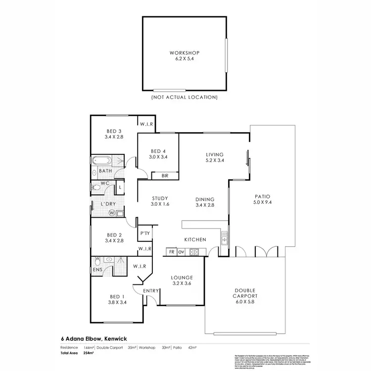 Floorplan of Homely house listing, 6 Adana Elbow, Kenwick WA 6107