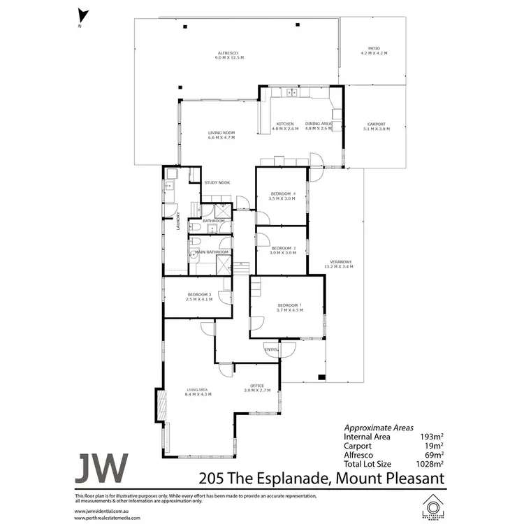 Floorplan of Homely house listing, 205 The Esplanade, Mount Pleasant WA 6153