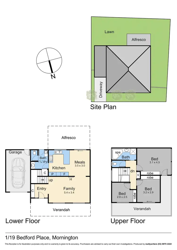 Floorplan of Homely house listing, 1/19 Bedford Place, Mornington VIC 3931