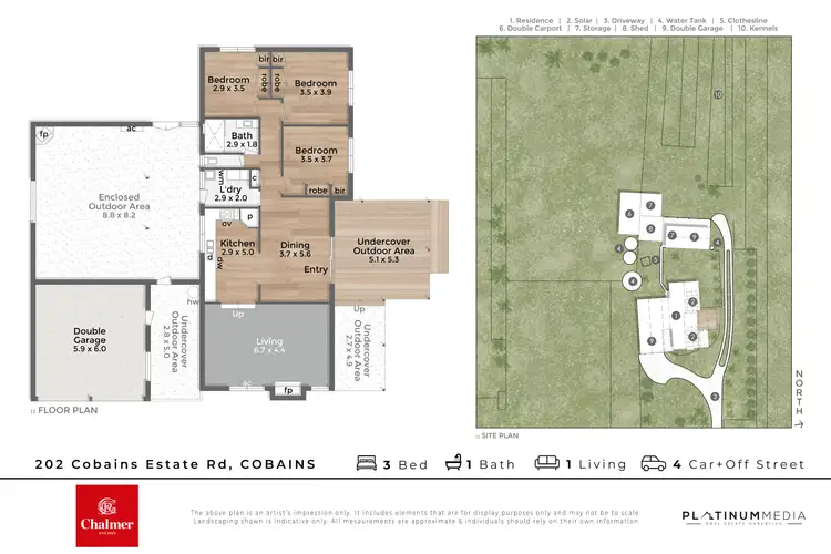 Floorplan of Homely rural property listing, 202 Cobains Estate Road, Cobains VIC 3851