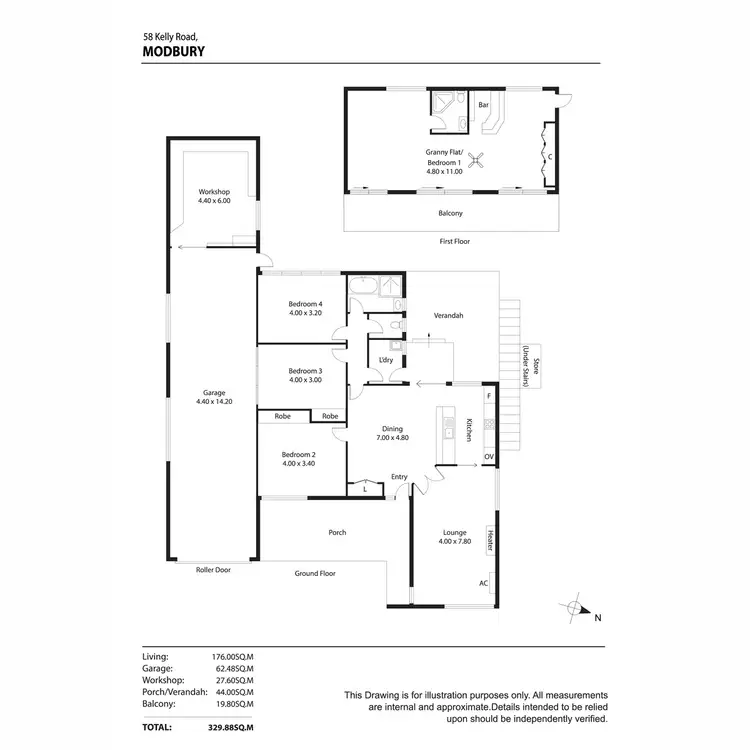 Floorplan of Homely house listing, 58 Kelly Road, Modbury SA 5092