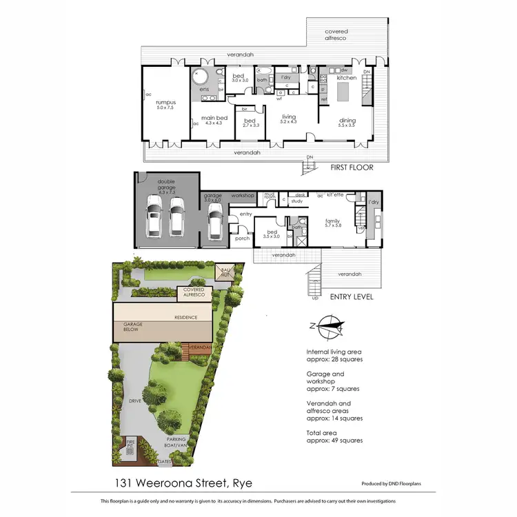 Floorplan of Homely house listing, 131 Weeroona Street, Rye VIC 3941