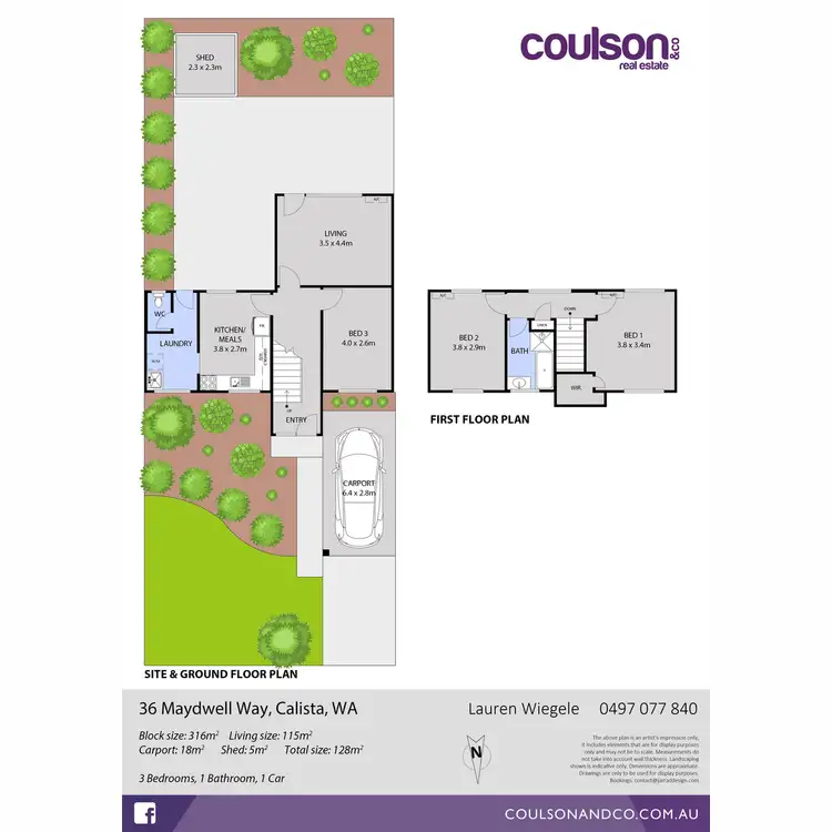 Floorplan of Homely townhouse listing, 36 Maydwell Way, Calista WA 6167
