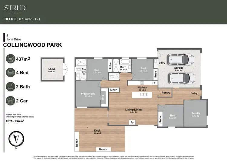 Floorplan of Homely house listing, 2 John Drive, Collingwood Park QLD 4301