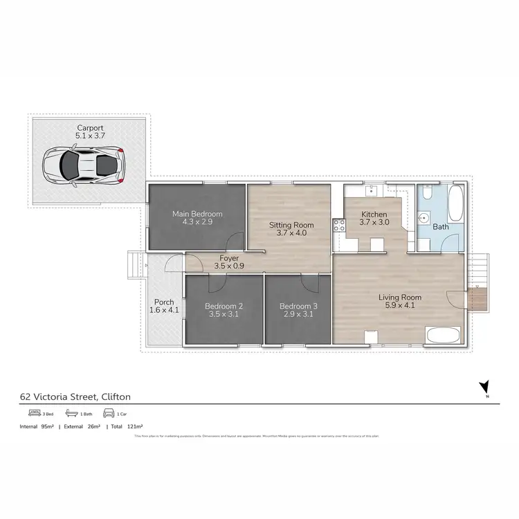 Floorplan of Homely house listing, 62 Victoria Street, Clifton QLD 4361