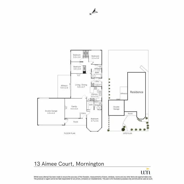 Floorplan of Homely house listing, 13 Aimee Court, Mornington VIC 3931