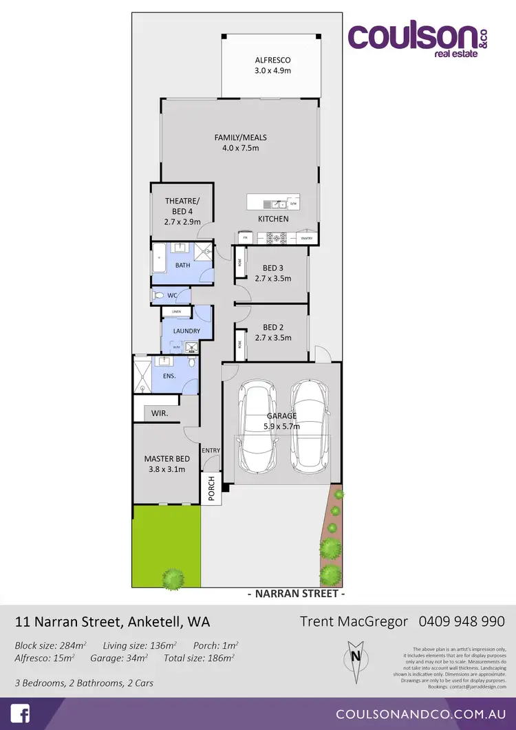 Floorplan of Homely house listing, 11 Narran Street, Anketell WA 6167