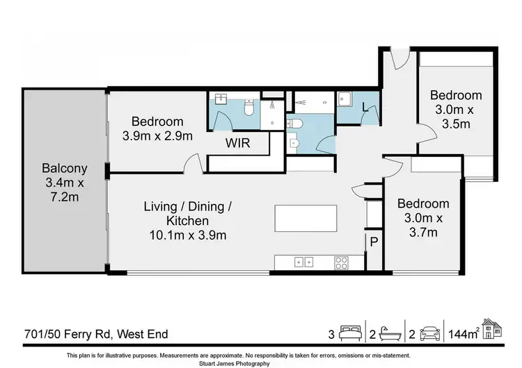 Floorplan of Homely unit listing, 701/50 Ferry Road, West End QLD 4101