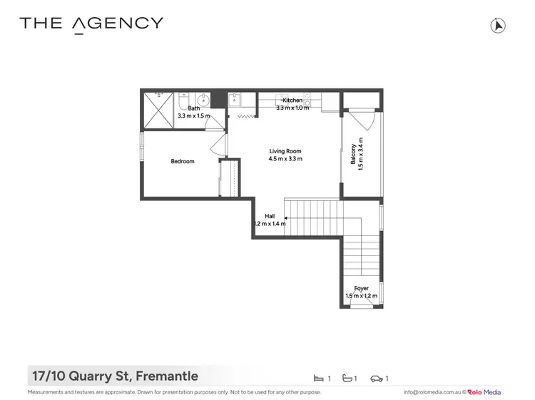 Floorplan of Homely apartment listing, 17/10 Quarry Street, Fremantle WA 6160