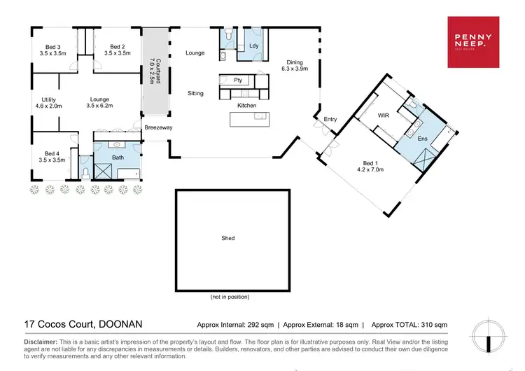 Floorplan of Homely rural property listing, 17 Cocos Court, Doonan QLD 4562
