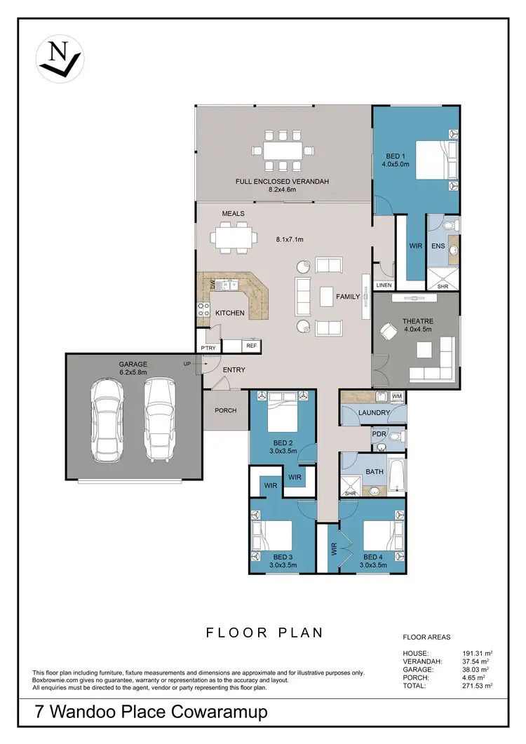 Floorplan of Homely house listing, 7 Wandoo Place, Cowaramup WA 6284