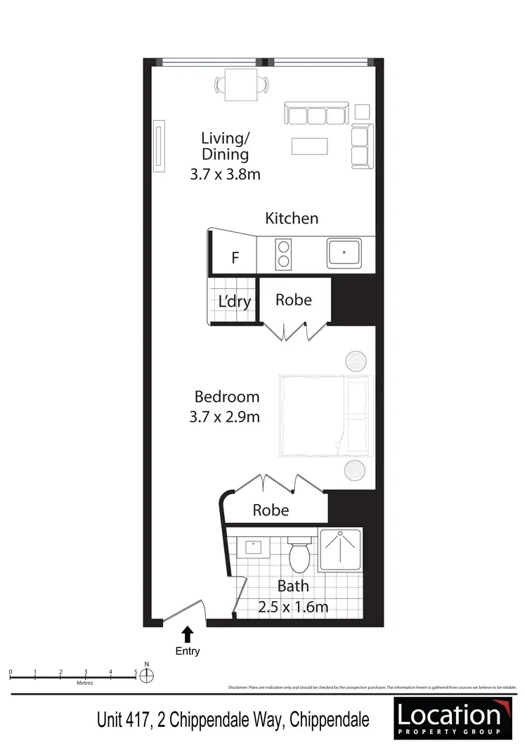 Floorplan of Homely apartment listing, W417/2 Chippendale Way, Chippendale NSW 2008