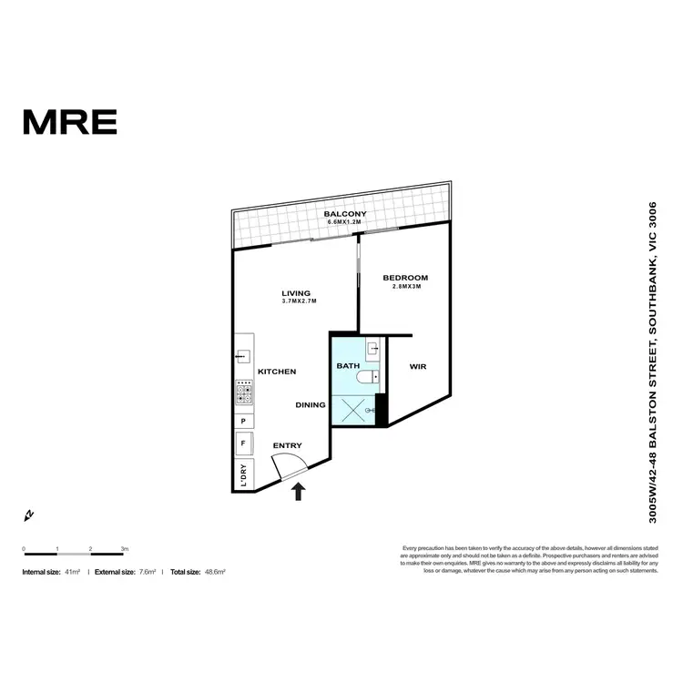 Floorplan of Homely apartment listing, 3005/48 Balston Street, Southbank VIC 3006