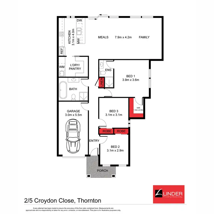 Floorplan of Homely semi-detached listing, 2/5 Croydon Close, Thornton NSW 2322