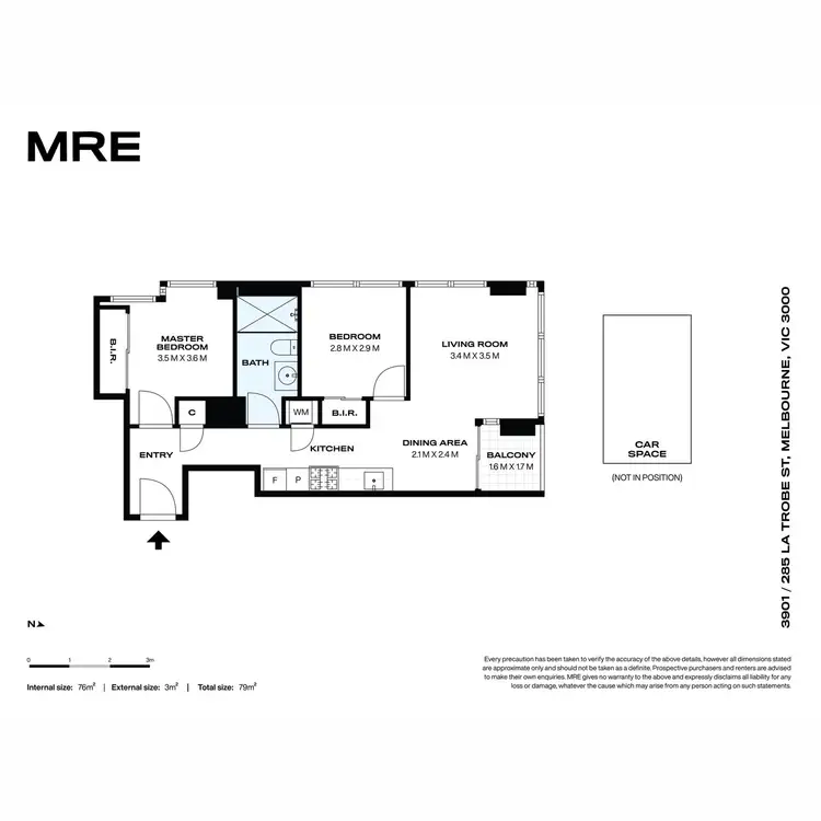 Floorplan of Homely apartment listing, 3901/285 La Trobe Street, Melbourne VIC 3000