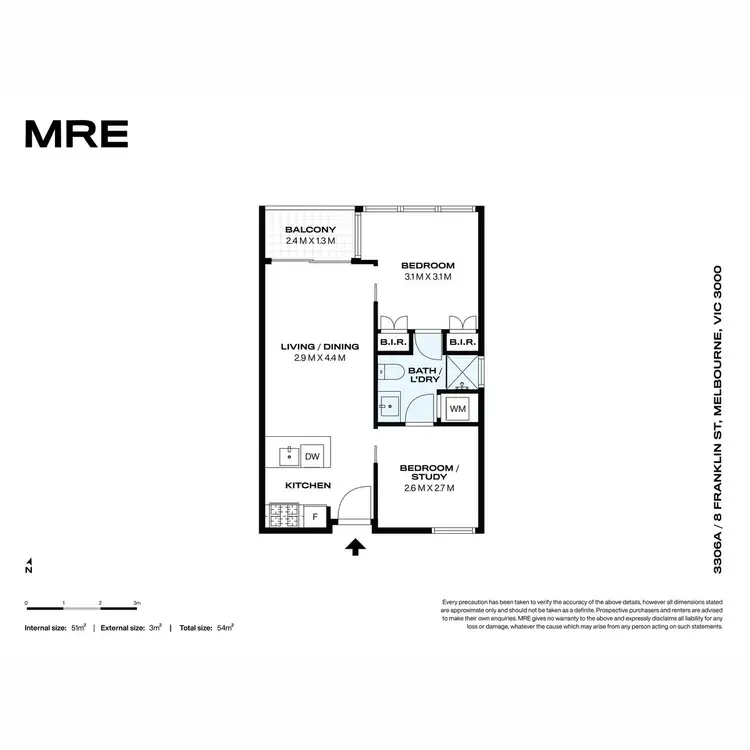 Floorplan of Homely apartment listing, 3306A/8 Franklin Street, Melbourne VIC 3000