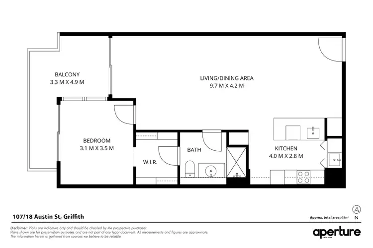 Floorplan of Homely apartment listing, 107/18 Austin Street, Griffith ACT 2603