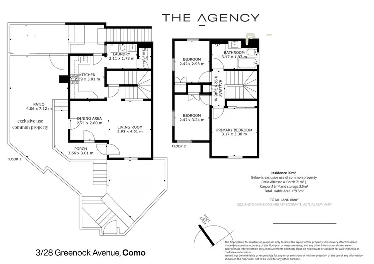 Floorplan of Homely townhouse listing, 3/28 Greenock Avenue, Como WA 6152