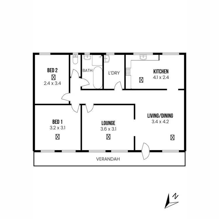 Floorplan of Homely unit listing, 4/2 Botanic Grove, Campbelltown SA 5074