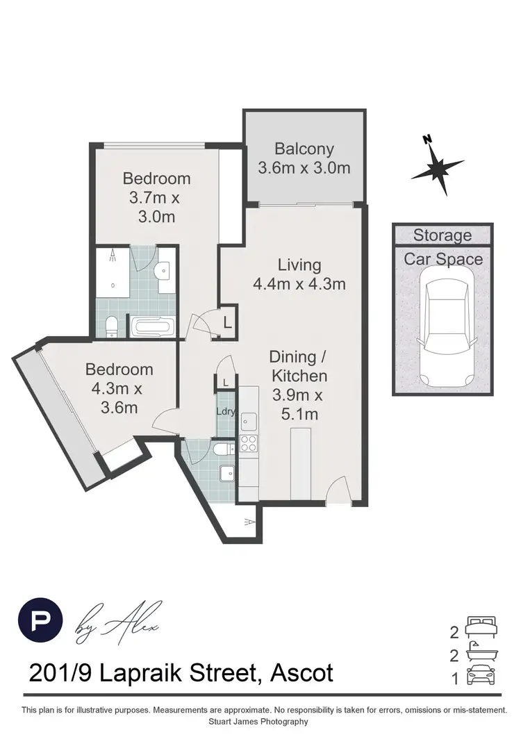 Floorplan of Homely apartment listing, 201/9 Lapraik Street, Ascot QLD 4007