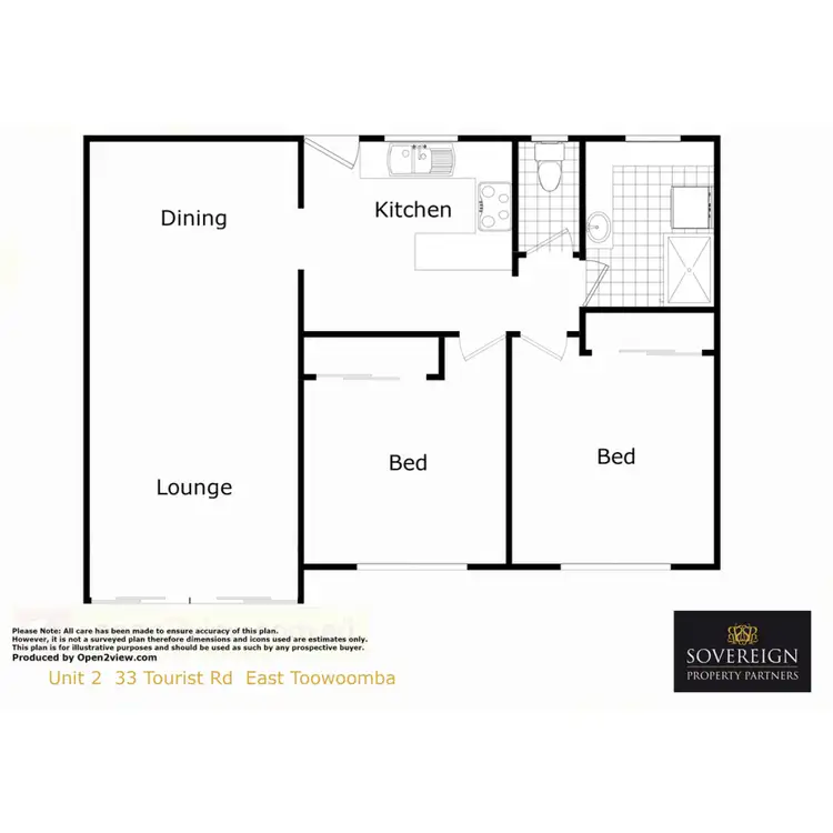 Floorplan of Homely unit listing, 2/33-35 Tourist Road, East Toowoomba QLD 4350